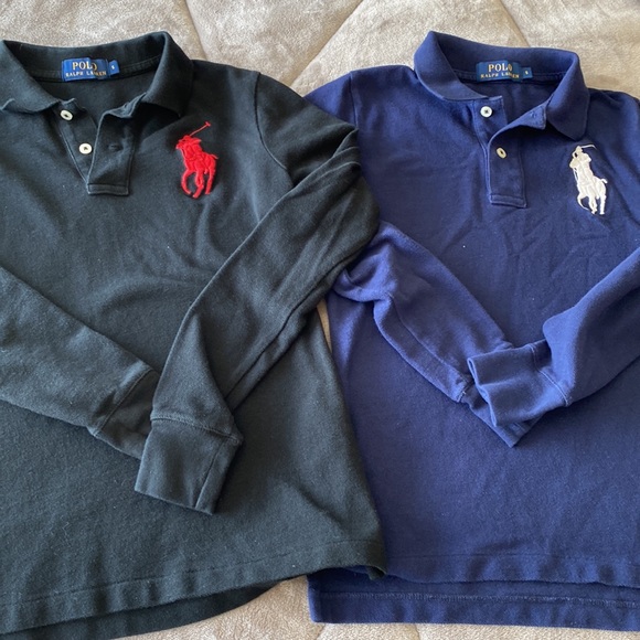 Ralph Lauren Polo Slim fit women’s long sleeve polo shirts navy and black - Picture 3 of 5